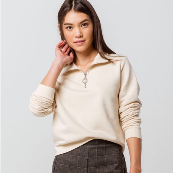 zip crop sweatshirt